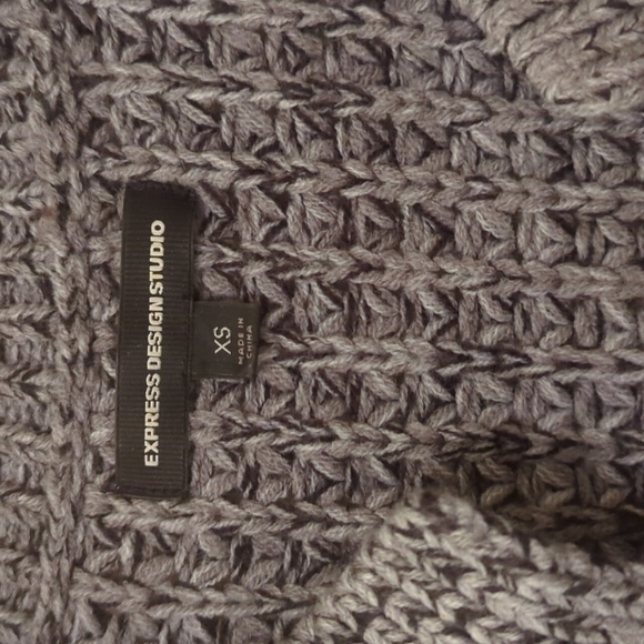 Express Design Studio Women's Gray Merino Wool Blend Cardigan, Size XS - Picture 5 of 7